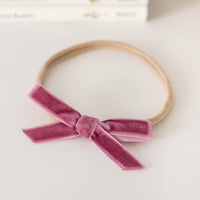 'Mauve' Petite Velvet Bow