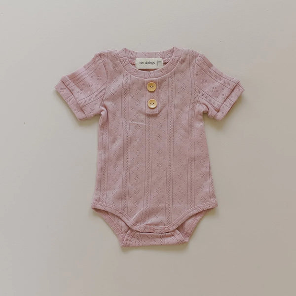 Pointelle Basic Body Suit - Rose