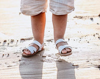 'Wanderer' Smooth Leather Sandals - Ash Grey