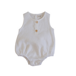 Linen Bubble Romper - Coconut