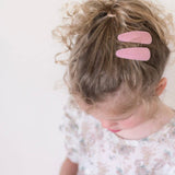 'Muted Pink' Linen Hair Clips