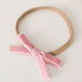 'Rose Pink' Petite Velvet Bow
