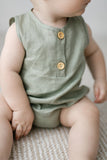 Linen Bubble Romper - Sage