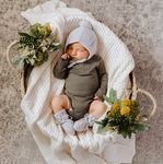 Merino Wool Bonnet & Booties - Grey