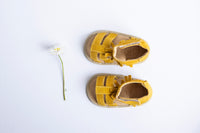 'Boho' Fringed Suede Baby Sandals - Mustard
