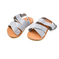 'Wanderer' Smooth Leather Sandals - Ash Grey